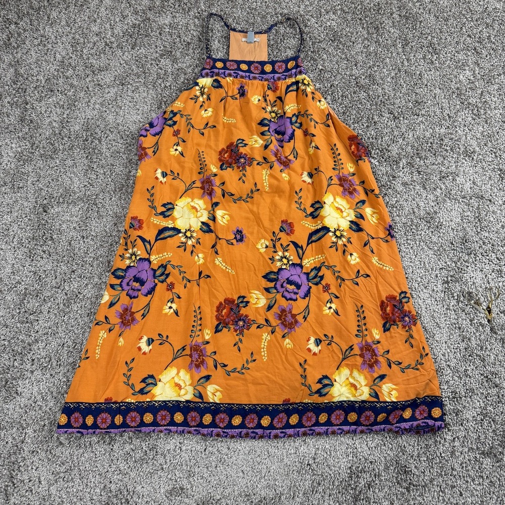 Womens Dress‎ Large Boho Floral Sleeveless Y2K Festival Resort Cottagecore Indie
